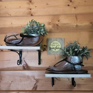 Sam Edelman 💜 Gigi T Strap Thong Black Leather Sandals Flats Shoes Boho 8.5 M‎